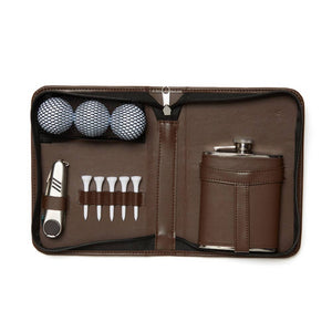 Hole in One Golf and Flask Kit (Brown)