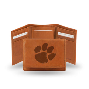 NCAA Clemson Tigers Embossed Leather Trifold Wallet